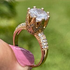 14K Gold Plated Princess Ring Size 8